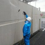 北九州市小倉南区にて外壁塗装　～着工・高圧洗浄～